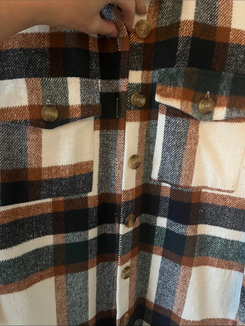 Plaid Button-Up Shacket - Picture 3 of 5